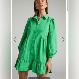Never worn Showpo Maulee Frill Hem Mini Shirt Dress!